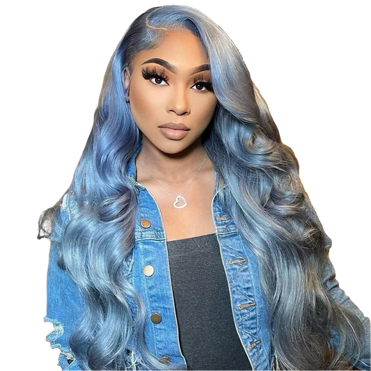 Go Glueless Ash Grey Body Wave Brazilian Body Wave Pre-Plucked Human Hair Wig